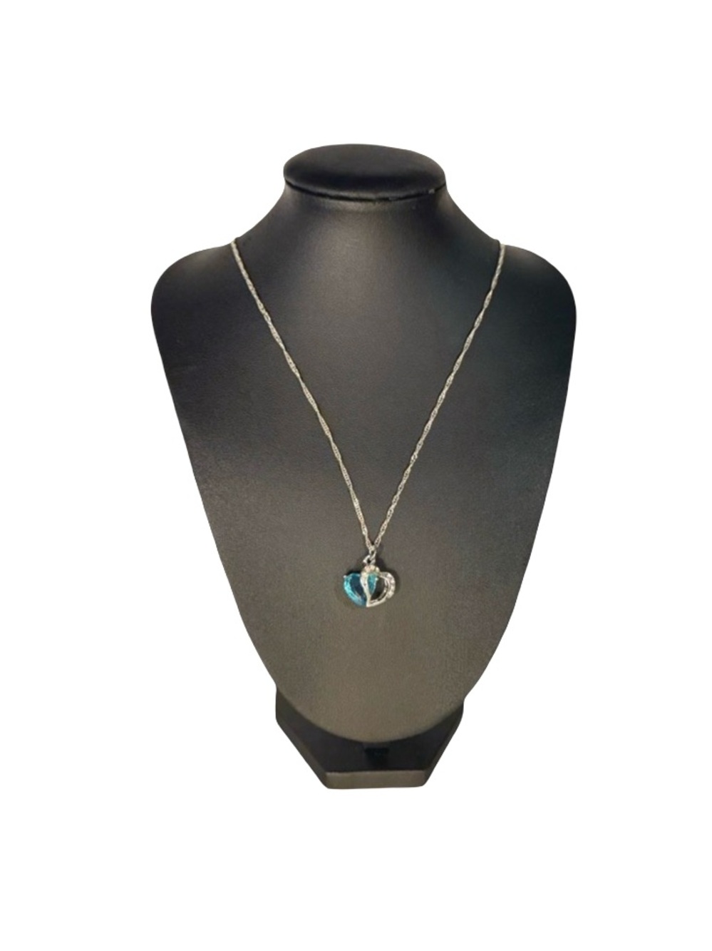 Blue Crystal Heart Necklace